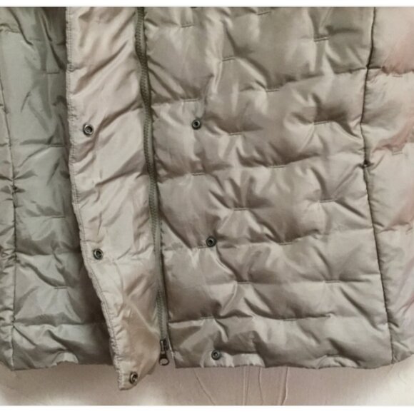 Talbots Women Size Large Quilted Vest Khaki Tan Zip & Snap Close Zip Pockets - Picture 7 of 11